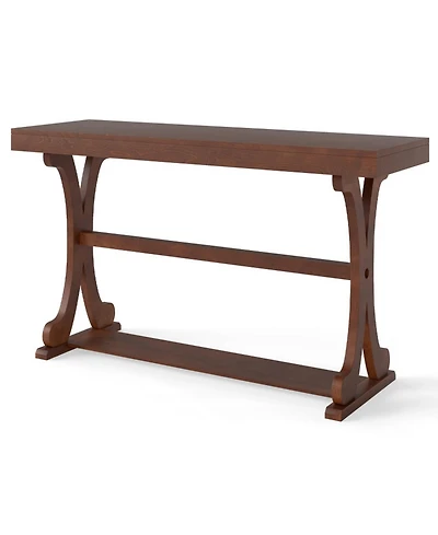 Sugift 52 in Narrow Vintage Console Table with Open Storage Shelf
