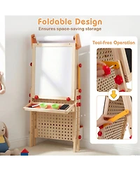 Sugift Double-Sided Adjustable-Height Kids Art Easel
