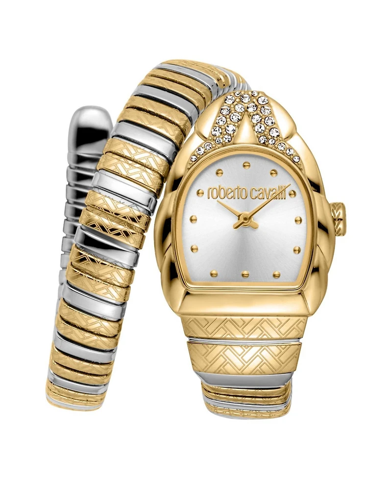 Roberto Cavalli Women's Aurora Quartz Two Tone Stainless Steel Bracelet Watch