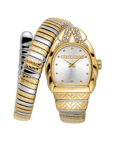 Roberto Cavalli Women's Aurora Quartz Two Tone Stainless Steel Bracelet Watch