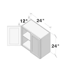 Boyel Living Double Door Short Wall Cabinet with Shelves, Ready to Assemble Kitchen Solid Wood Frame
