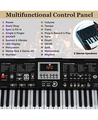 Hongge 61-Key Light-Up Teaching Electric Piano Keyboard Kit, Ages 3+