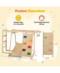 Sugift Kids 6-in-1 Indoor Jungle Gym Playground Builds Balance & Coordination, Ages 3-14