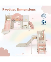 Sugift 10-in-1 Indoor Toddler Slide Set