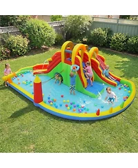 Hongge 8-in-1 Giant Inflatable Bounce House with 2 Long Slides, 420D Oxford Cloth, Up to 200 lbs, Ages 3-12
