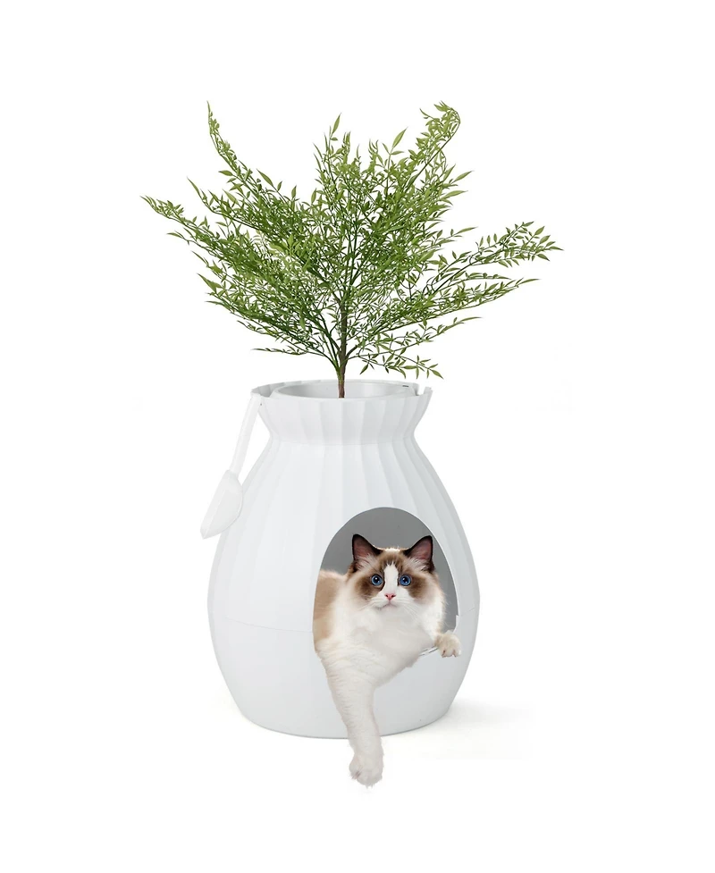 Sugift Smart Plant Cat Litter Box with Electronic Odor Removal and Sterilization