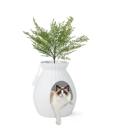 Sugift Smart Plant Cat Litter Box with Electronic Odor Removal and Sterilization