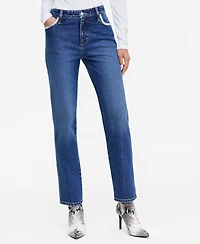 I.n.c. International Concepts Women's Mid-Rise Slim-Straight Leg Embellished-Pocket Jeans, Macy's Exclusive