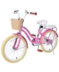 ECHTPeak 20 Inch Girls Bike, Single Speed Bicycle, with Rear Rack Bell, No Training Wheels Included, for 7-10 Years Old Kids