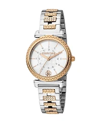 Roberto Cavalli Women's Glam Quartz Two Tone Stainless Steel Bracelet Watch