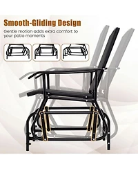 Sugift Outdoor Glider Chair with Metal Frame and Armrests
