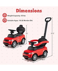 Sugift 3-in-1 Push Car with Removable Handle and Guardrail, Ages 18-36 Months