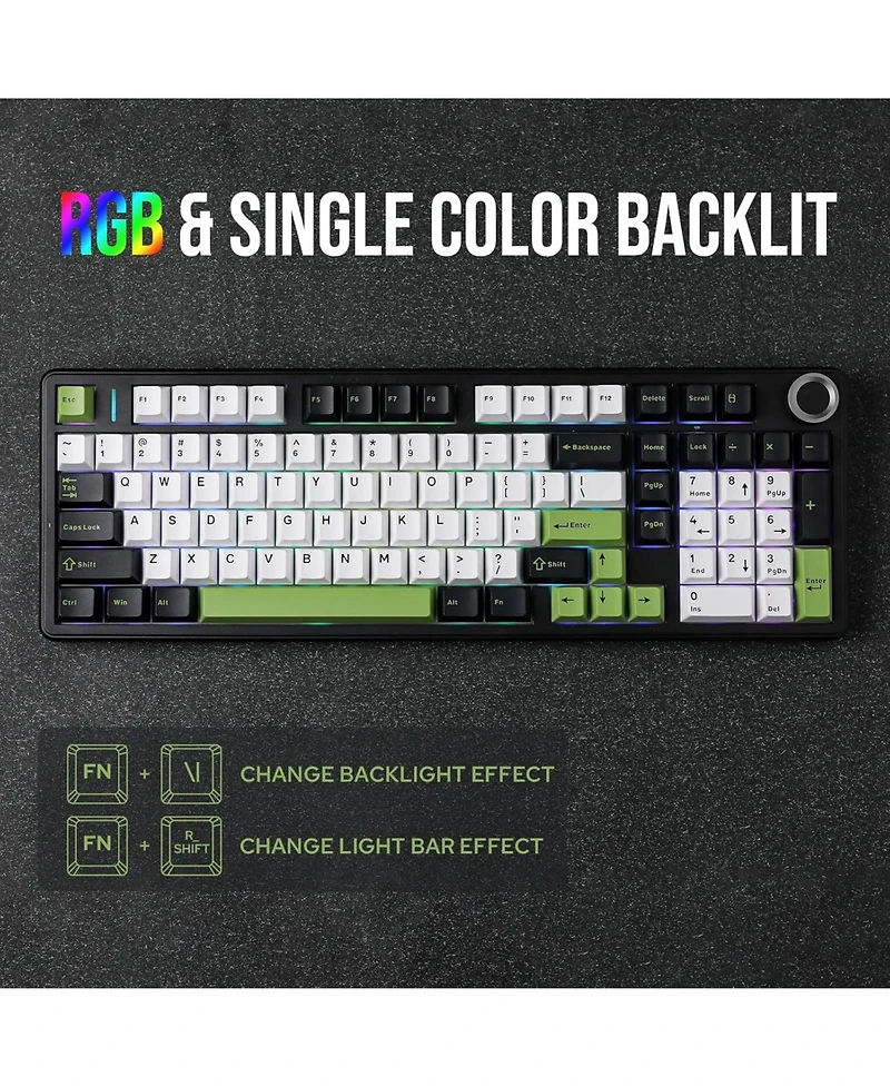 Aula F99 Pro Wireless Mechanical Gaming Keyboard, Tri-Mode Bt Type-c, Rgb Backlit with Multifunctional Knob, 8000mAh Battery