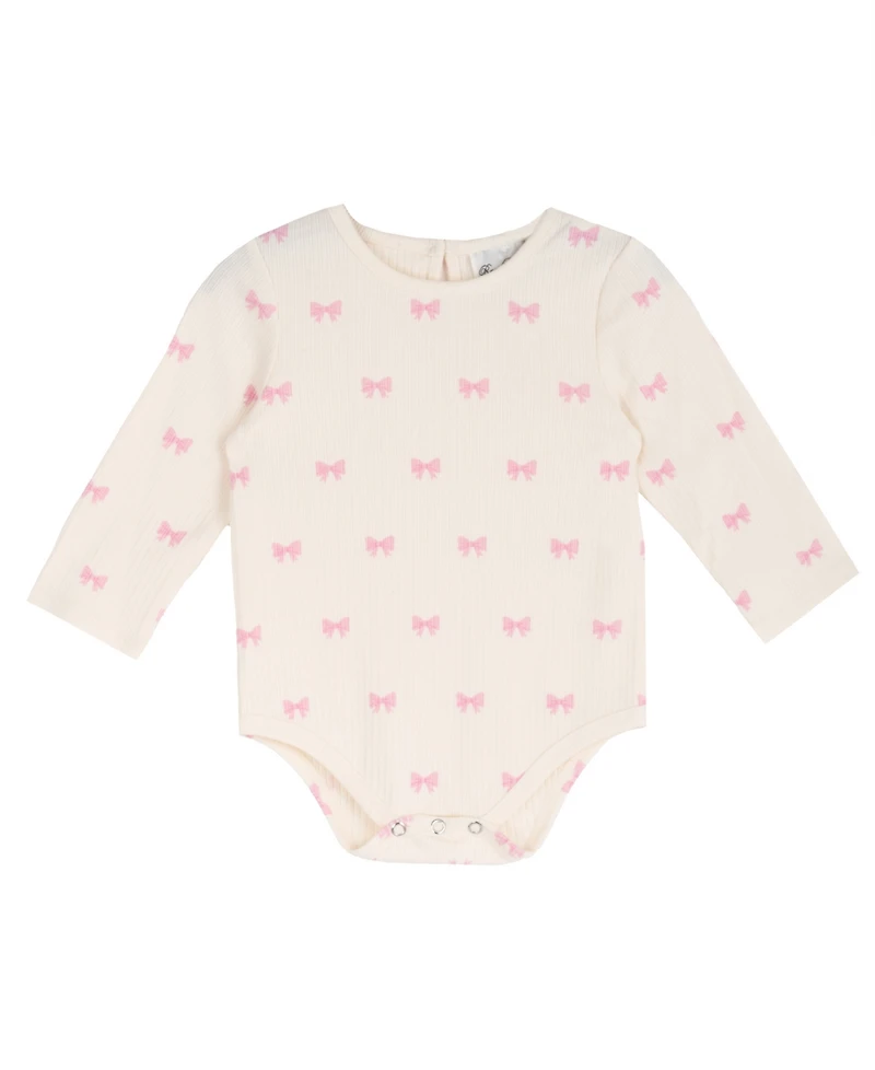 Rare Editions Baby Girls' Navy Double Knit Jumper and Long-Sleeve Bodysuit, 2-Piece Set
