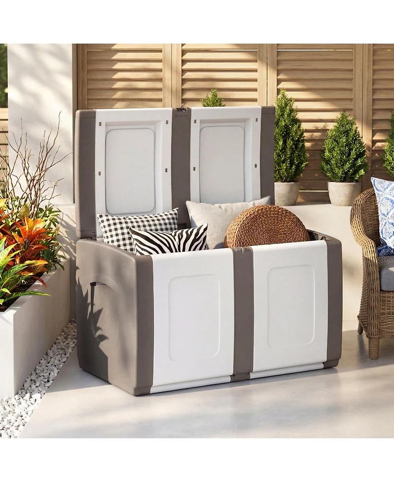 Slickblue Gallon Deck Box with Lockable Lid for Package and Patio Storage