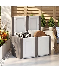 Slickblue Gallon Deck Box with Lockable Lid for Package and Patio Storage