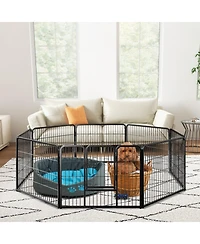 Sugift 8 Panel 24 in Height Pet Fence for Indoor Outdoor Use