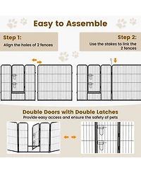 Sugift 16 Panel 24 32 40 in Height Dog Playpen with Lock and Large Door 32 in