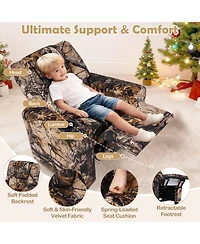 Sugift Kids Push Back Recliner Chair Toddler Reclining Armchair with Cup Holder