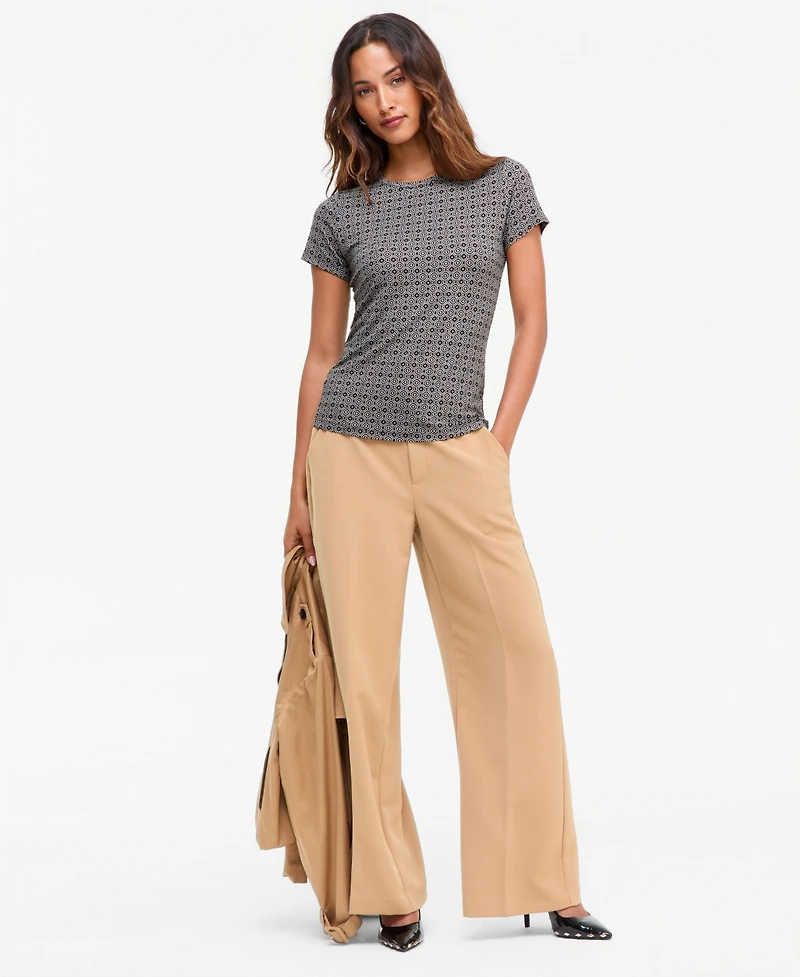 I.n.c. International Concepts Women's Geometric-Print Crewneck Top, Macy's Exclusive