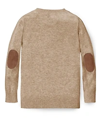 Hope & Henry Little and Big Boys' 5- 7 Organic V-Neck Sweater with Elbow Patches