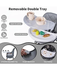 Sugift 9-in-1 Convertible High Chair for Babies and Toddlers with Seat Cushion