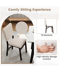 Sugift Set of 2 Foldable Armless Dining Chairs with Padded Seat and Tilt Backrest