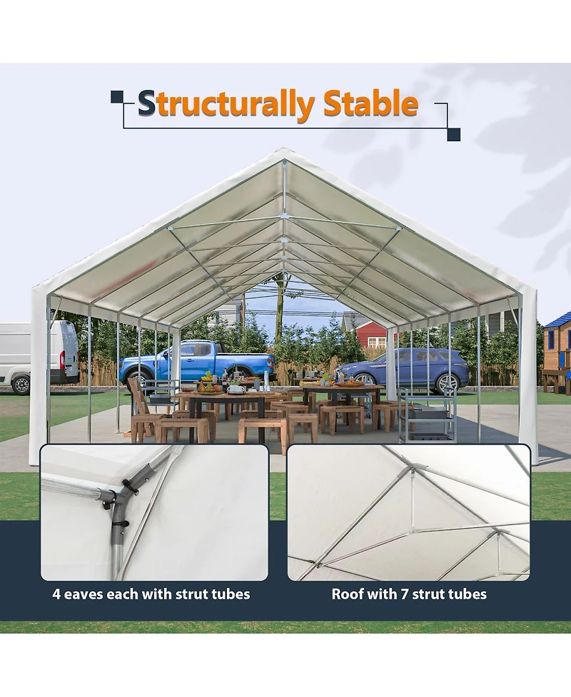 Asagikoiai 20x40FT Heavy Duty Outdoor Wedding Party Tent with Sidewalls and Carry Bags