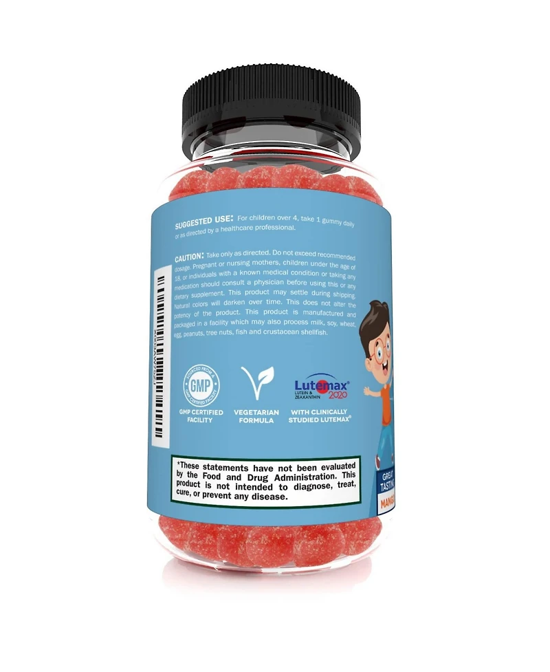 Sunergetic Kids Lutein and Zeaxanthin Gummies, Mango Flavor, 60 Count