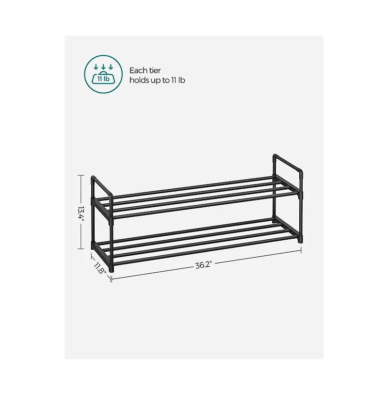 Slickblue 3-shelf Shoe Rack, Iron Shoe Storage Organizer, Customizable Design,versatile Rack