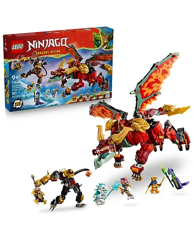 Lego Ninjago Dragons Rising Wyldfyre's Transforming Dragon Mech 71868, 821-Piece Building Set, Ages 9+