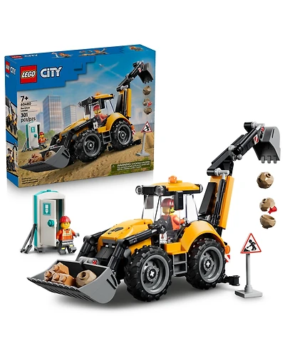 Lego City Backhoe Loader 60480 301-Piece Building Set, Ages 7+