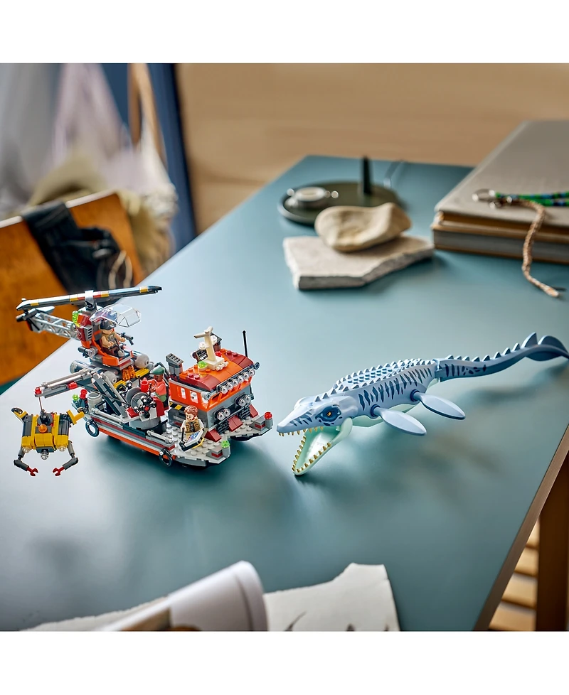 Lego Jurassic World Mosasaurus Dinosaur Boat Attack 77983 703-Piece Building Set, Ages 7+