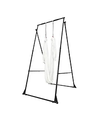 Sugift Aerial Yoga Swing Stand 440.9 lbs Load Triangular Frame with 6.6-yard Hammock Adjustable
