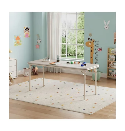 homfan 5-Piece Kids Table and Chair Set - Lightweight Compact Children s Furniture Pu Leather Waterproof Easy Clean Safe Rounded Design
