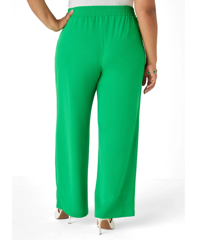 Ashley Stewart Women's Pleated Wide Leg Pants