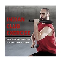 Sevorley Iron Indian Club Exercise Bat for Strength Training, Mobility Work and Muscle Rehabilitation