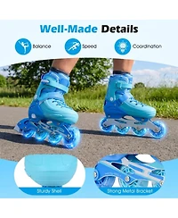 Sugift 4-Size Adjustable Light-Up Kids Inline Skates