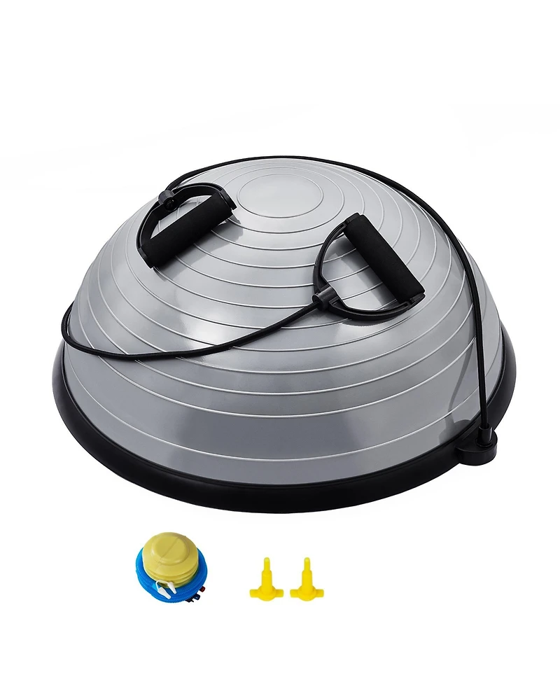 Sugift 23 in Half Exercise Ball Trainer 660lbs Capacity Yoga Ball with Resistance Bands and Foot Pump