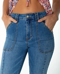 Roxy Women's Trailhead High-Waisted Flare Cargo-Style Jeans