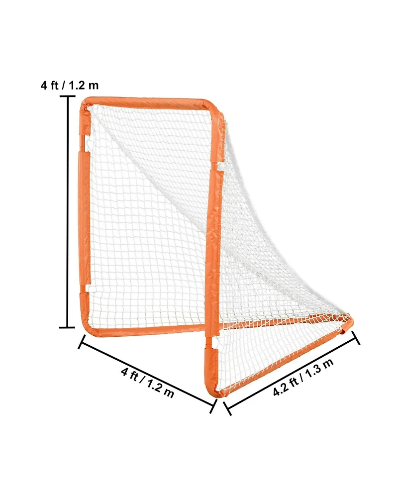 Sugift Small Kids Folding Portable Lacrosse Goal Net With Carry Bag Iron Frame For Youth Training