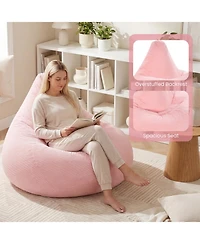 Sugift Adult Bean Bag Lazy Sofa Chair with Skin-Friendly Corduroy Cover and Sponge Filling