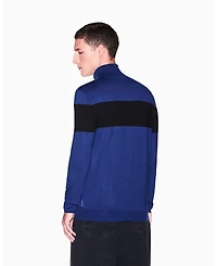 A|X Armani Exchange Men's Viscose Colorblock Turtleneck Sweater