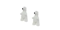 Mighty Jr Arctic Polar Bear 2 Pack, Durable Plush Squeaky Dog Toy