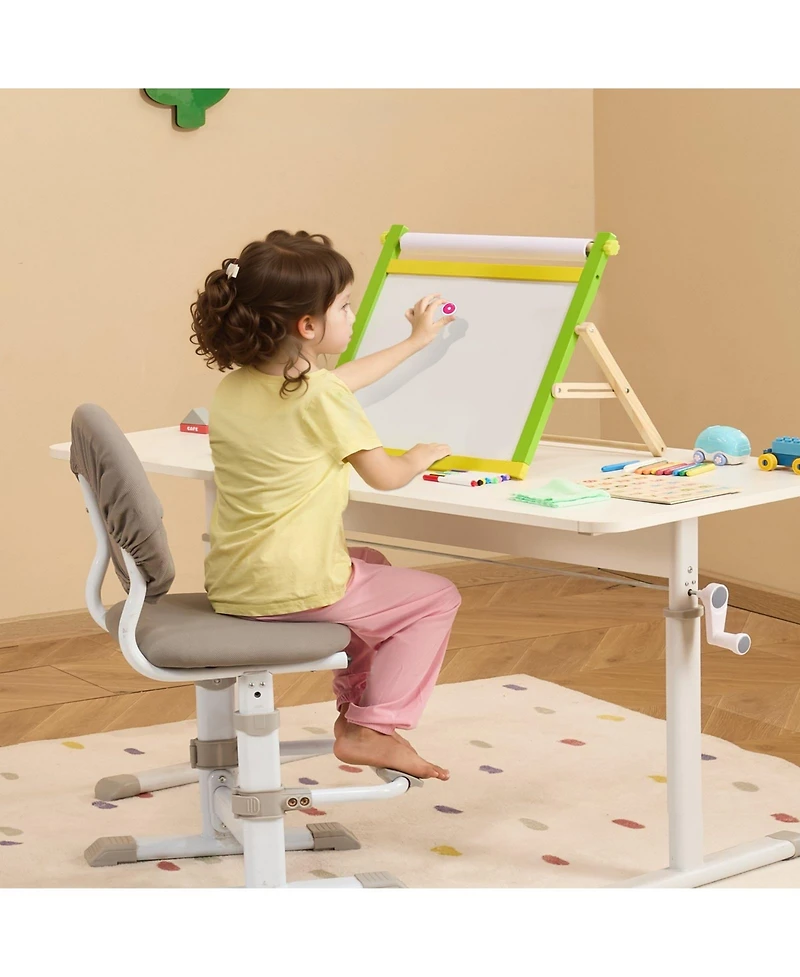 Slickblue 3-in-1 Kids Wooden Art Easel with Magnetic Whiteboard