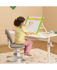 Slickblue 3-in-1 Kids Wooden Art Easel with Magnetic Whiteboard