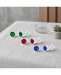Simona Sterling Silver, 6mm Bezel-Set Cz Stud Earrings