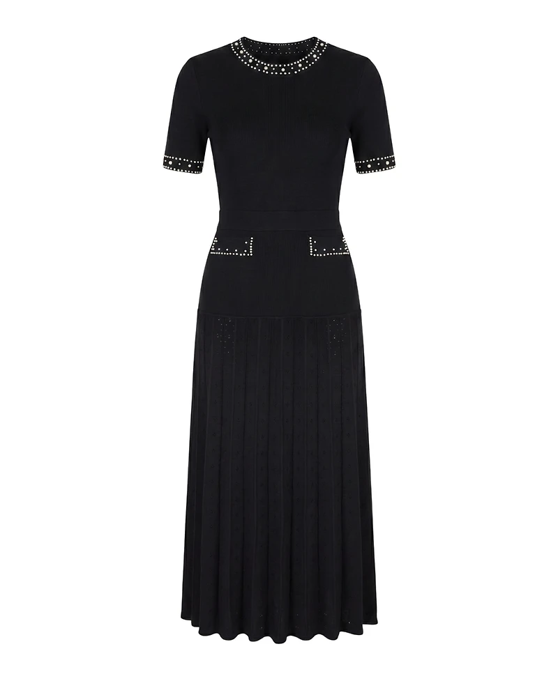 Modenaire Women's Embellished Knit Midi Dress