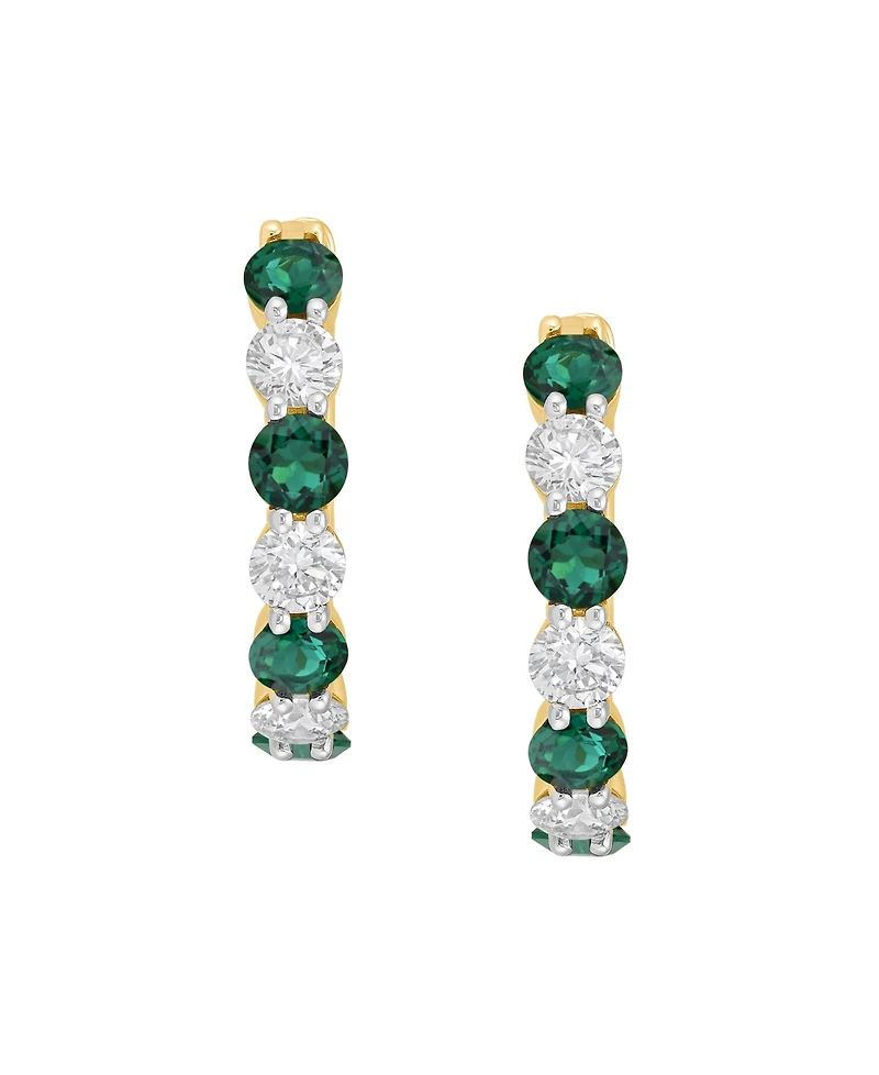 Grown With Love Lab-Grown Ruby (1 ct. t.w.) & Diamond Earrings 10k White Gold (Also Available Emerald)