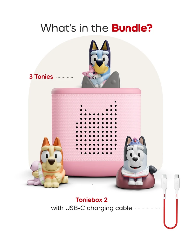 Tonies Toniebox 2 Bluey Screen-Free Starter Set Audio Player, Ages 3+